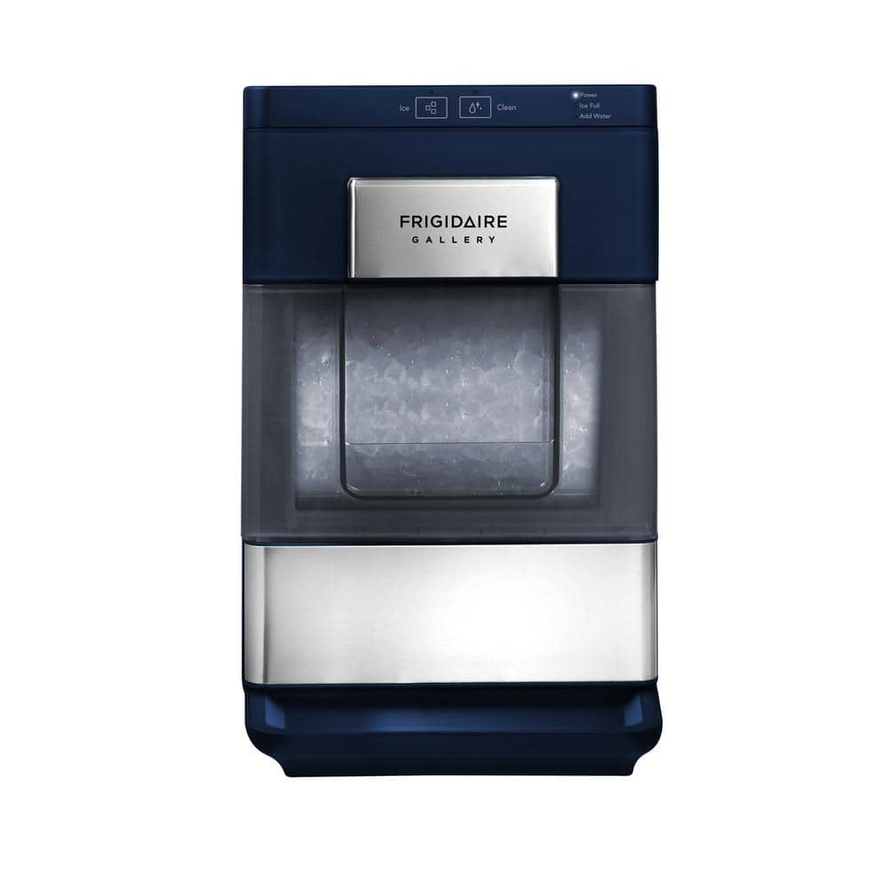 FRIGIDAIRE GALLERY 10.9 in 33 lb. .Countertop Nugget Ice Maker with Touch Controls with Stainless Steel Trim and a Matt Finish in Blue EFIC220-NAVY-6COM