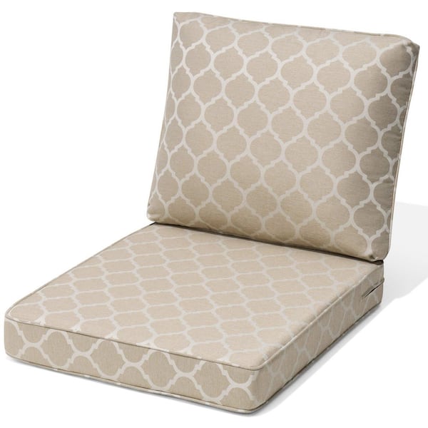 Crestlive Products 27.6 in. W x 24.4 in. D x 21.7 in. H Cushionguard Deep Seating Outdoor Lounge Chair Cushion in Patterned