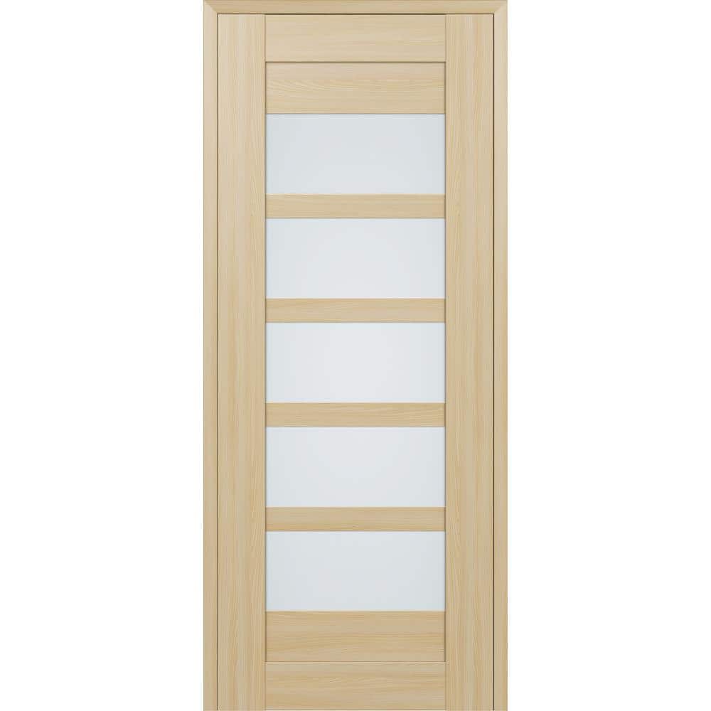 Vona 07-07 28 in. x 80 in. No Bore 5-Lite Frosted Glass Loire Ash Wood Composite Interior Door Slab price history on PriceWatchPro