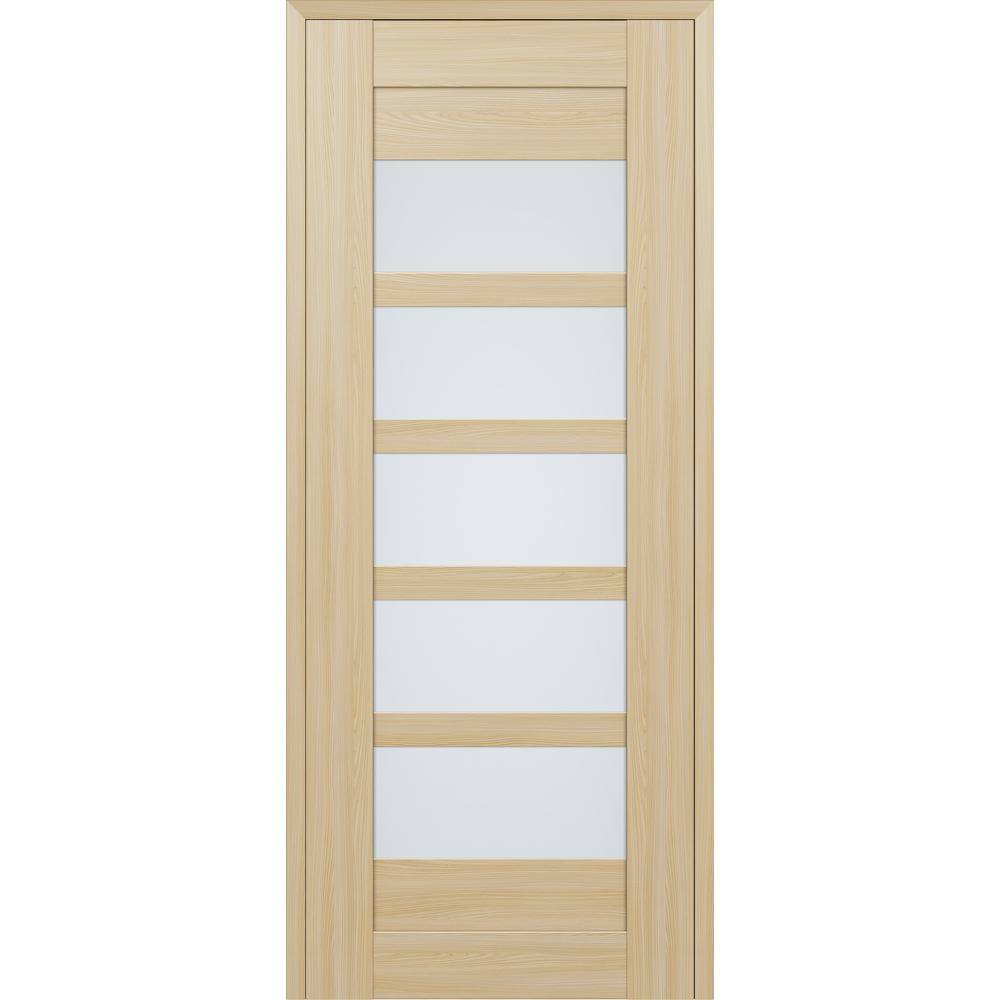 Vona 07-07 18 in. x 84 in. No Bore 5-Lite Frosted Glass Loire Ash Wood Composite Interior Door Slab price history on PriceWatchPro