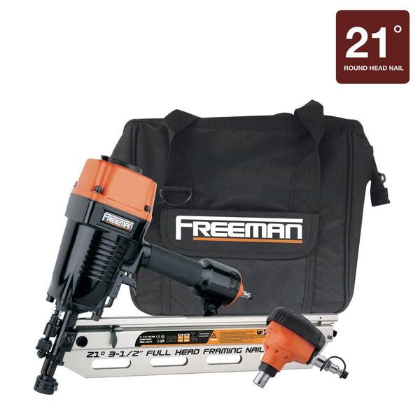 Freeman 21 Degree Framing Nailer and Palm Nailer Combo with Canvas Bag