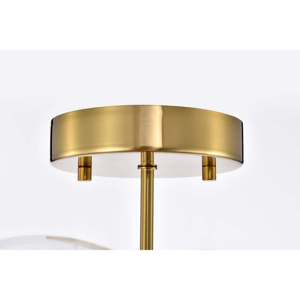 Modern Polished Gold 5-Light Globe Semi-Flush Mount Ceiling Light