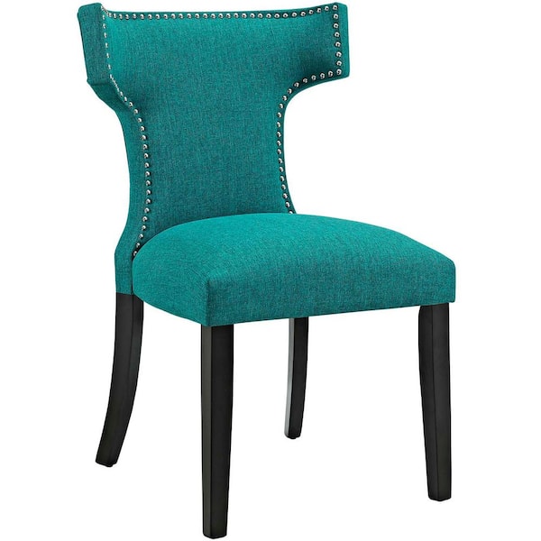 MODWAY Curve Teal Fabric Dining Chair
