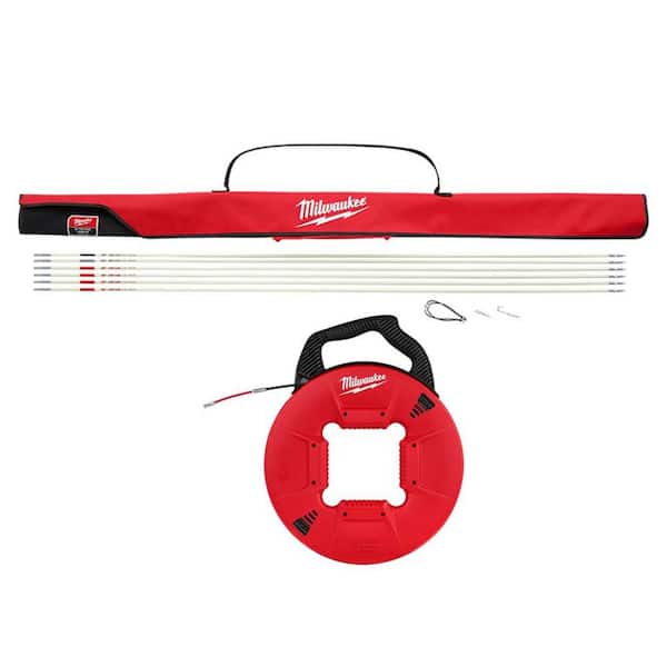 Milwaukee 30 ft. Fiberglass Fish Stick Low/Mid/High Flex Combo Kit with 200 ft. Polyester Fish Tape with Flexible Metal Leader