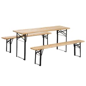 6 ft. Wooden Folding Picnic Outdoor Table Bench Set