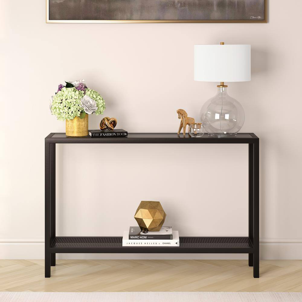 Clear Glass and Brass Nightstand Lamp with White Barrel Shade
