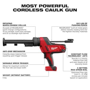 M18 18V Lithium-Ion Cordless 10 oz. Caulk Gun with One 5.0Ah Battery and Charger