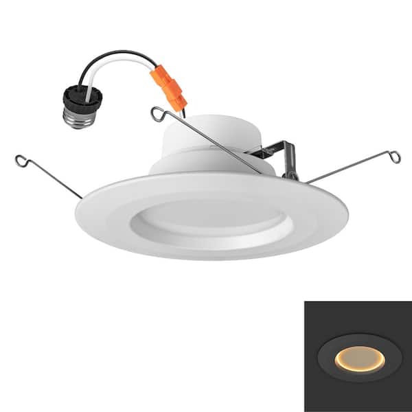 5/6 in. Adjustable CCT and Lumen Housing Required Dimmable Indoor Integrated LED Recessed Light Trim with Night Light