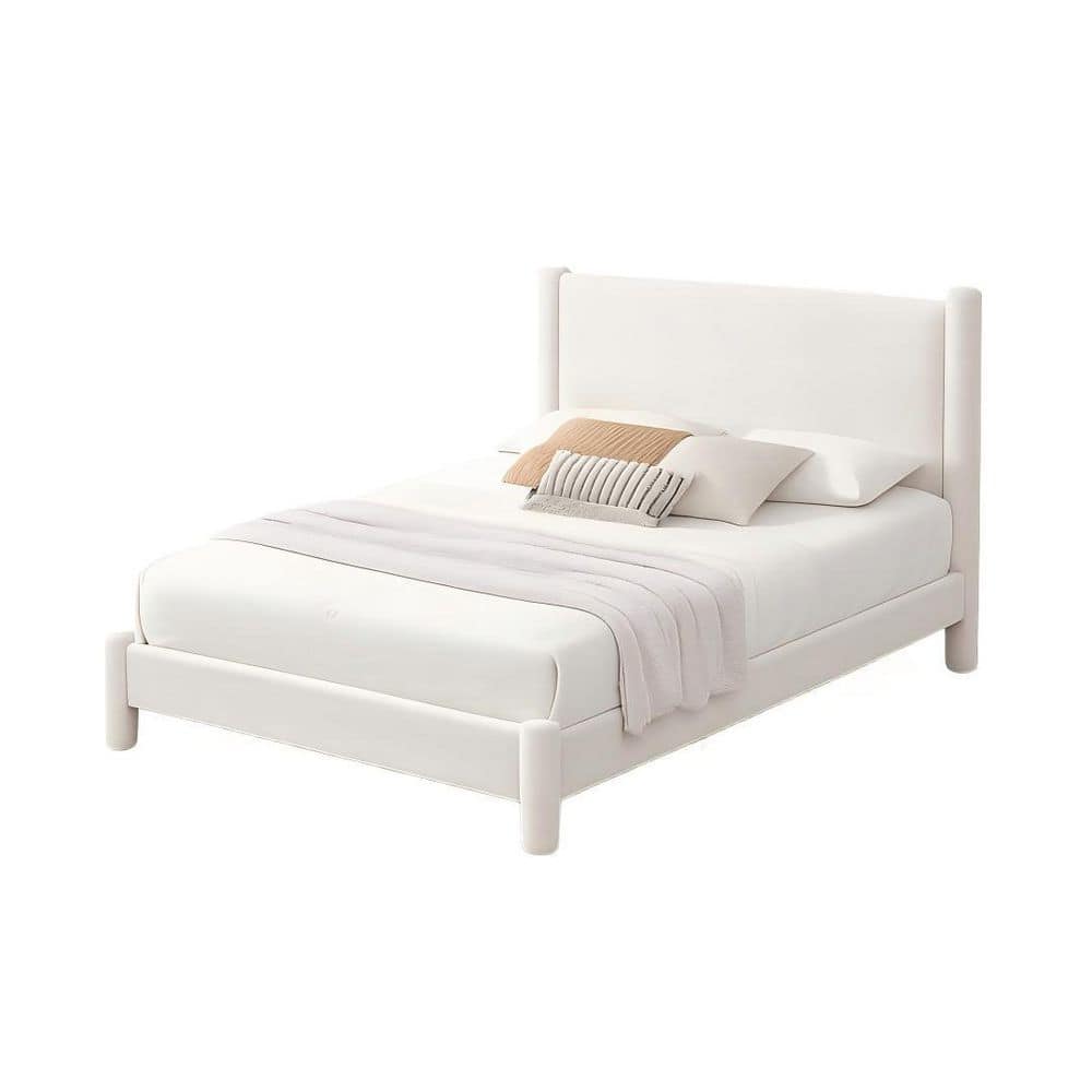 White Metal Frame Twin Upholstered Platform Bed with Wingback Headboard, Soft Polyester Fabric and Wood Slat Support price history on PriceWatchPro