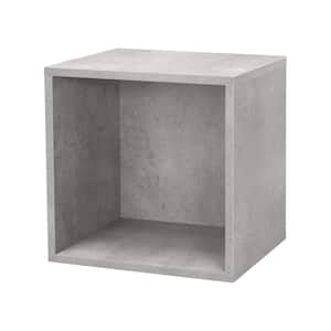 CLIC 14.8 in. x 14.8 in. x 12.8 in. Concrete Look MDF Floating Decorative Wall Shelf with Brackets