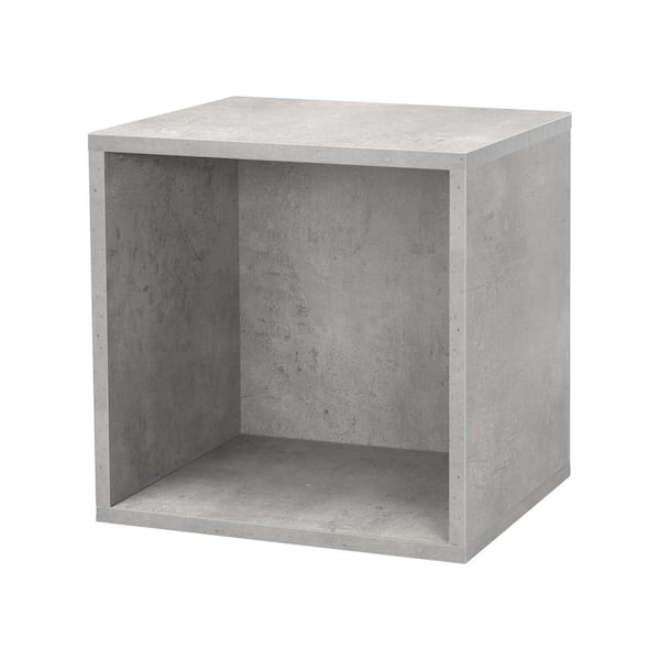 Dolle CLIC 14.8 in. x 14.8 in. x 12.8 in. Concrete Look MDF Floating Decorative Wall Shelf with Brackets