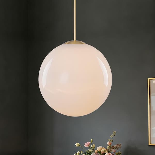 Y'INSP 15.7 in. 1-Light Brass Mid-Century Modern Hanging Pendant