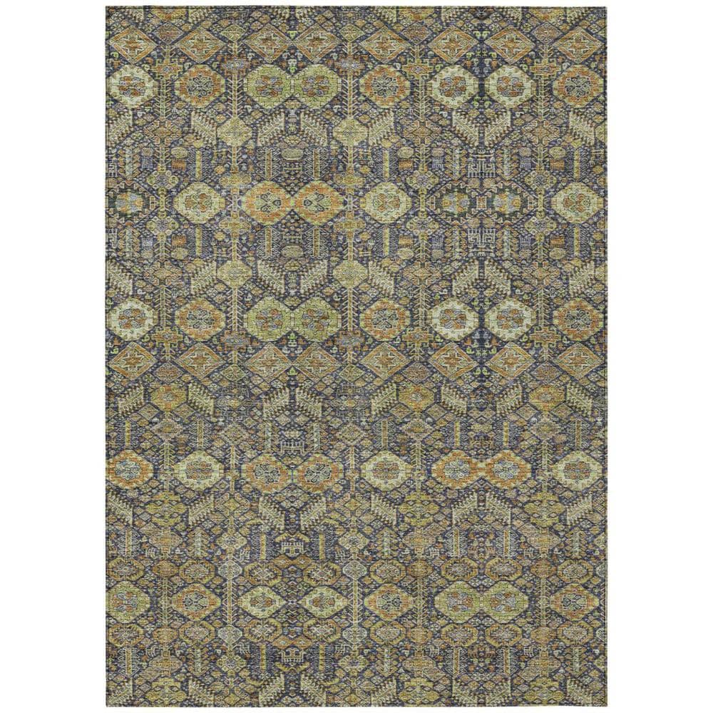 Blue and Orange 8 ft. x 10 ft. Woven Floral Rectangle Indoor/Outdoor Area Rug price history on PriceWatchPro