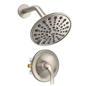 Single-Handle 6-Spray Shower Faucet 2.5 GPM with Drip Free and Valve, Anti Scald in Brushed Nickel