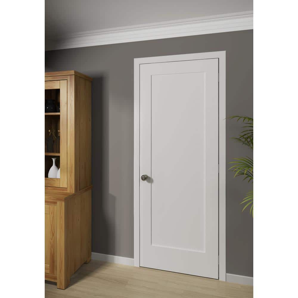 Primed White Solid Wood Shaker Panel Door 32" x 80"