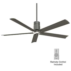 Clean 60 in. Integrated LED Indoor Grey Iron with Brushed Nickel Ceiling Fan with Light with Remote Control