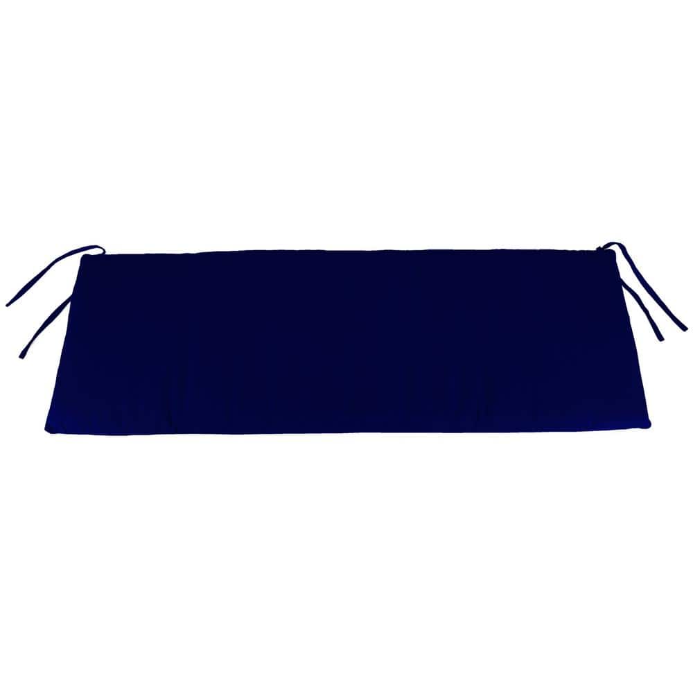 Midnight Navy Polyester Outdoor Bench Cushion with Ties