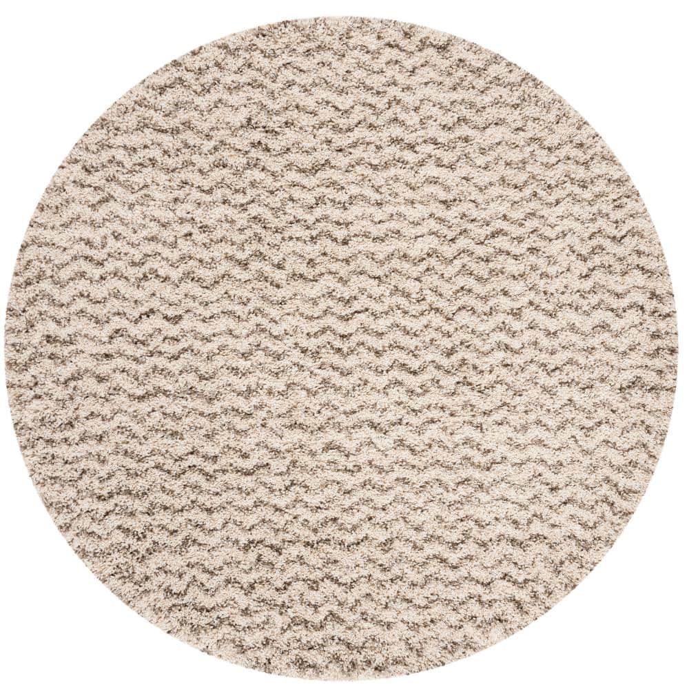 Hudson Shag Ivory/Gray 8 ft. x 8 ft. Round Area Rug price history on PriceWatchPro