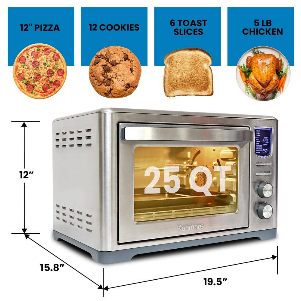 Kenmore Stainless Steel 6-Slice Digital Air Fryer Toaster Oven