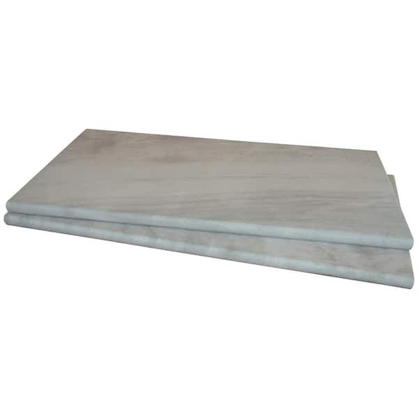 MSI Take Home Tile Sample-Praia Grey 4 in. x 4 in. x 0.79 in. Matte Porcelain Pool Coping
