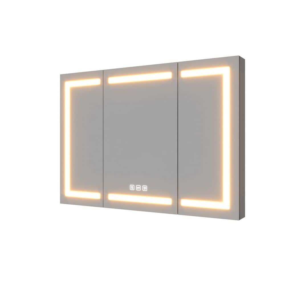 60 in. W x 36 in. H Surface Mount/Rectangular Black Aluminum Recessed Medicine Cabinet with Mirror LED price history on PriceWatchPro