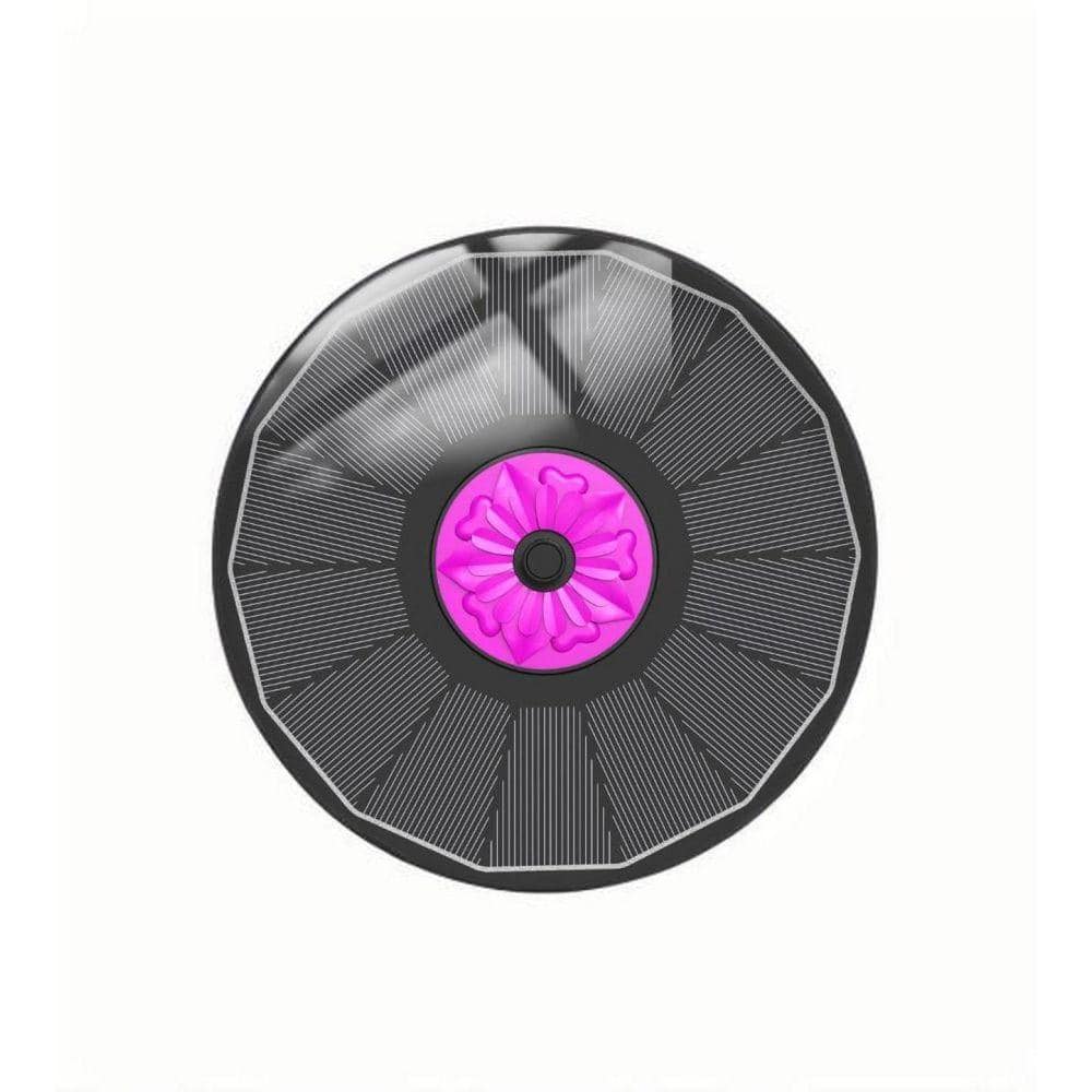 Solar Spitter Bird Bath Fountains with Rosy Flower Upgraded 100% Glass Panel and 7-Nozzles Black