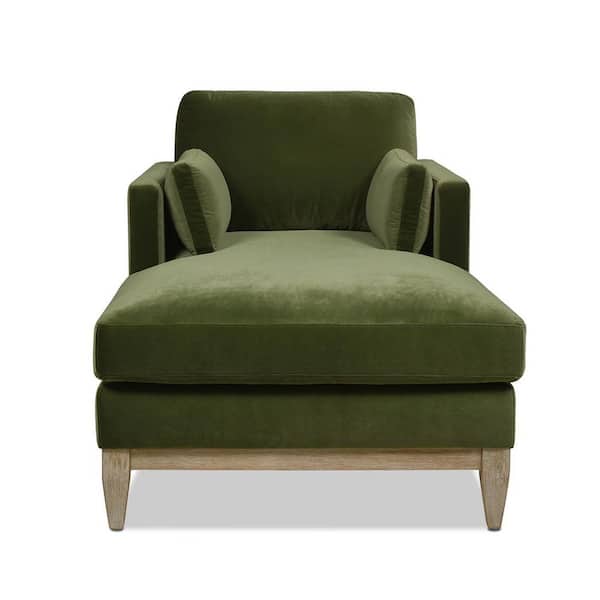 Samuel Tufted Chaise Lounge, Right Arm Facing, Olive Green by Jennifer Taylor Home