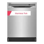 24 in. Stainless Steel Front Control Tall Tub Dishwasher with Stainless Steel Tub, 52 dBA