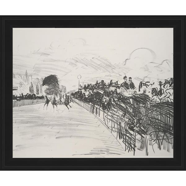 LA PASTICHE The Races by Edouard Manet Gallery Black Framed Travel Oil Painting Art Print 18.5 in. x 23.5 in.