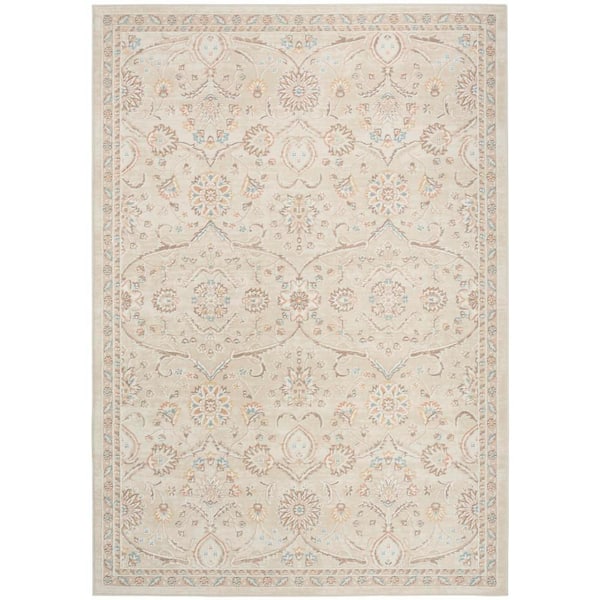 Isla Ivory 5 ft. x 7 ft. Medallion Traditional Area Rug