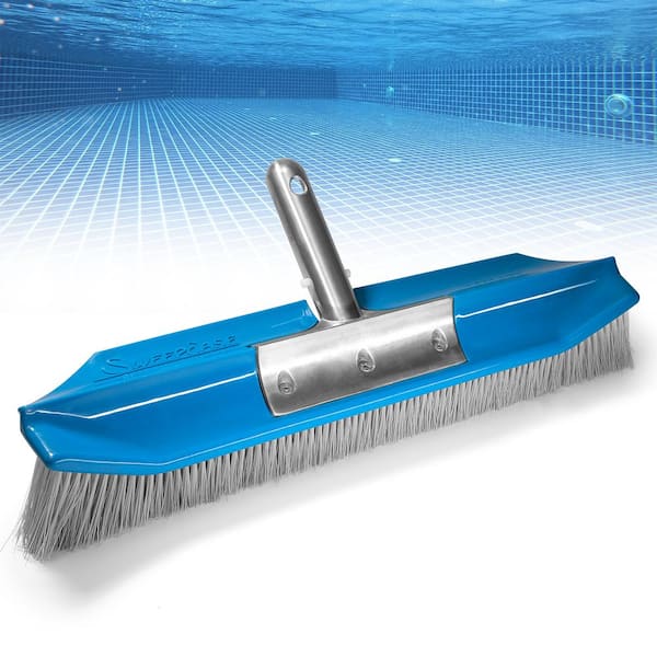 SweepEase New & Improved Aquadynamic 18 in. Pro Series Stainless Steel Poly Pool Brush that Sticks to the Walls & Floor, Guranteed