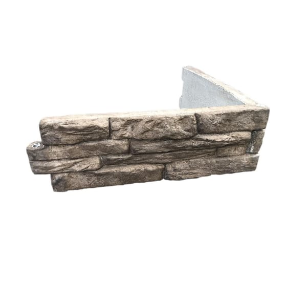 Landecor Ledge Stone 24 in. W x 8 in. H x 2 in. D Tan/Brown Concrete Raised Garden Bed, Planter Box Stones (4-Pack)