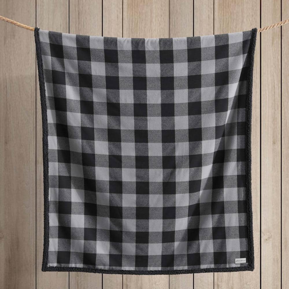 50"x60" Reversible Cabin Plaid Sherpa Throw Blanket