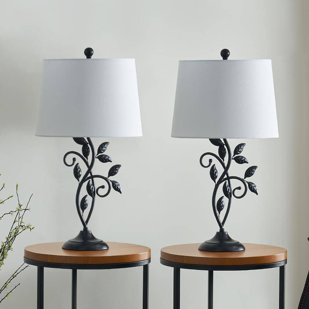 Chicago 26.75 in. Black Traditional Dimmable Metal Bedroom Living Room Bedside Desk Nightstand Table Lamps price history on PriceWatchPro