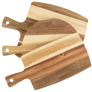 3-Piece Acacia Wood Cutting Board Set with Handles