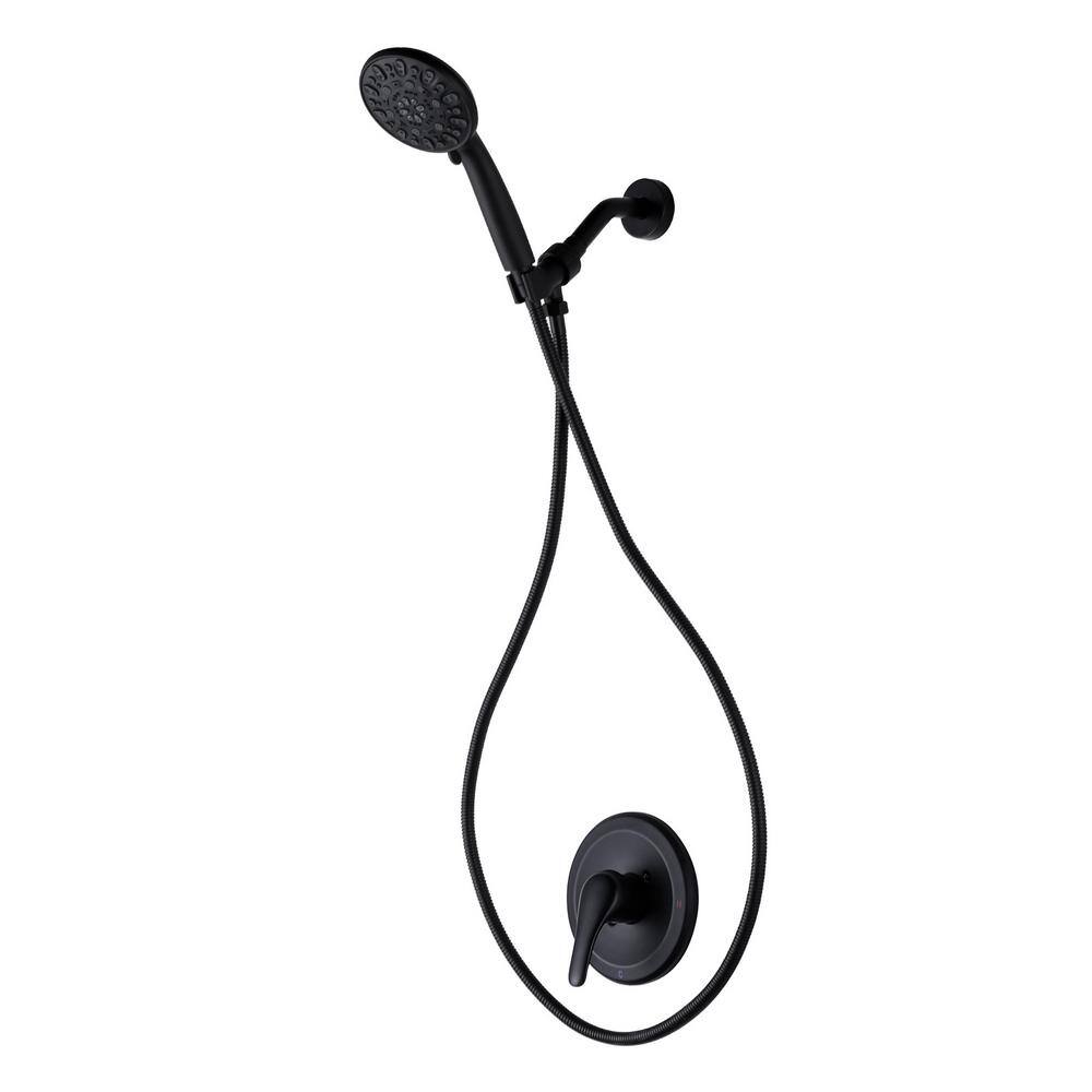 Matte Black Single Handle 7-Spray Shower Faucet 1.8 GPM with Solid Brass Pressure Balance Valve Included price history on PriceWatchPro