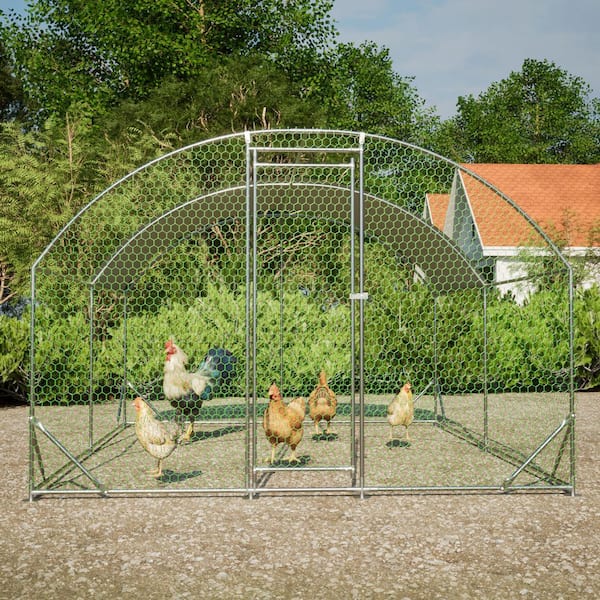 Siavonce Metal Chicken Coop Run Backyard Hen House Poultry Fencing