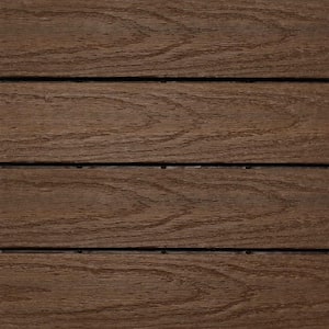 UltraShield Naturale 1 ft. x 1 ft. Quick Deck Outdoor Composite Deck Tile Sample in Brazilian Ipe