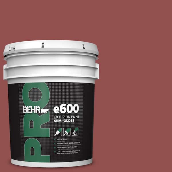 BEHR PRO 5 gal. #PPU1-08 Pompeian Red Semi-Gloss Exterior Paint