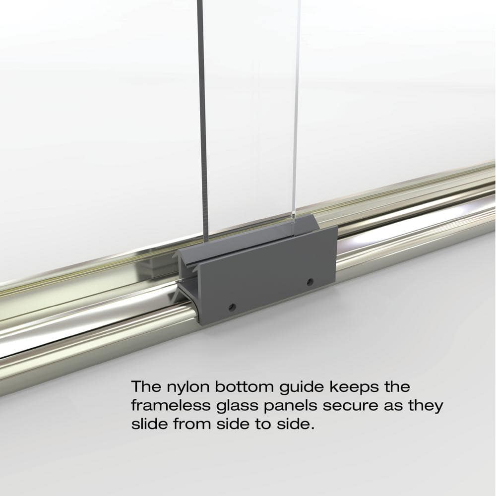 Classic Brushed Nickel 70" x 60" Semi-Frameless Sliding Shower Door