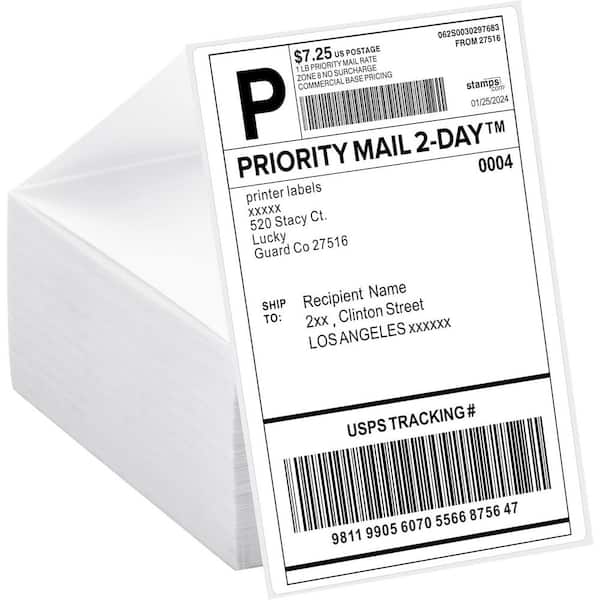 4 x 6 Thermal Shipping Labels Fanfold 500 Pack Crisp Prints Commercial Grade Perforated White Weatherproof Printer Paper