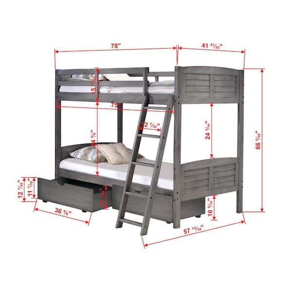 Donco louver twin over full 2024 bunk bed