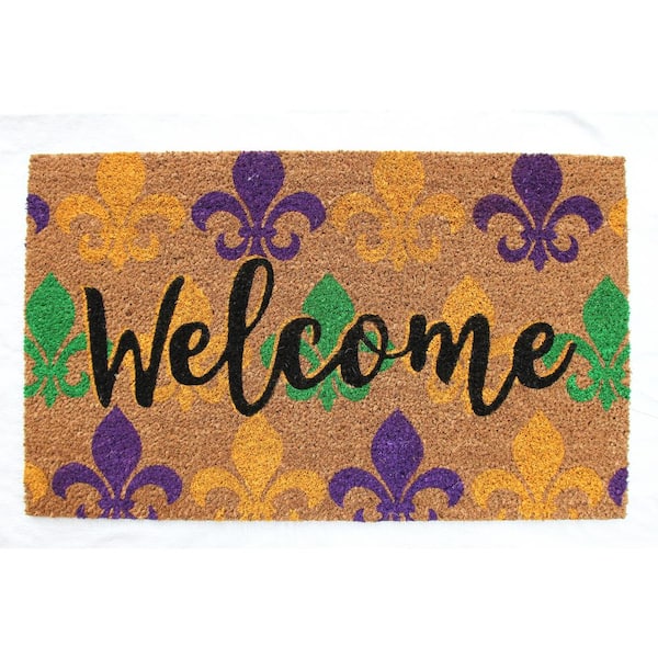 TrafficMaster Fleur De Lis 18 in. x 30 in. Coir Non-Slip Indoor Outdoor Door Mat