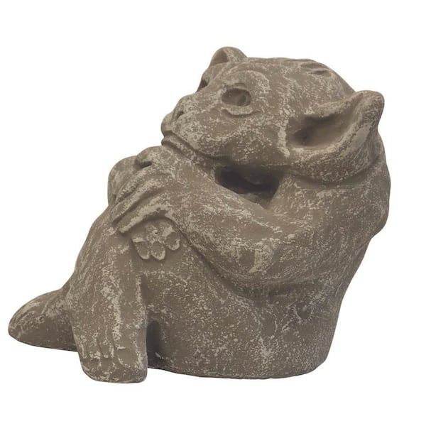 Unbranded - English Antique Concrete 4.75 in. H x 5 in. W "Le Beau" Gargoyle Garden Decor Single Piece