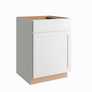 Courtland Shaker 24 in. W x 24 in. D x 34.50 in. H Assembled Base Kitchen Cabinet in Polar White