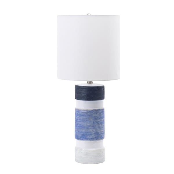 nuLOOM Cypress 25 in. Blue Ceramic Contemporary Table Lamp with Shade