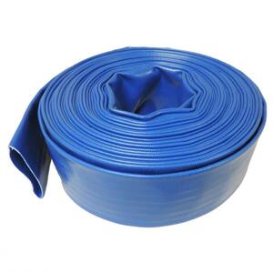 3 in. Dia x 50 ft. Blue 6 Bar Heavy-Duty Reinforced PVC Lay Flat Discharge and Backwash Hose