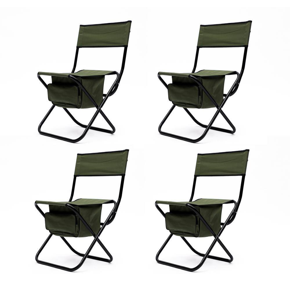 4- Piece Padded Folding Outdoor Lawn Chair w/Storage Pockets in Green for Indoor, Outdoor Camping, Picnics and Fishing price history on PriceWatchPro