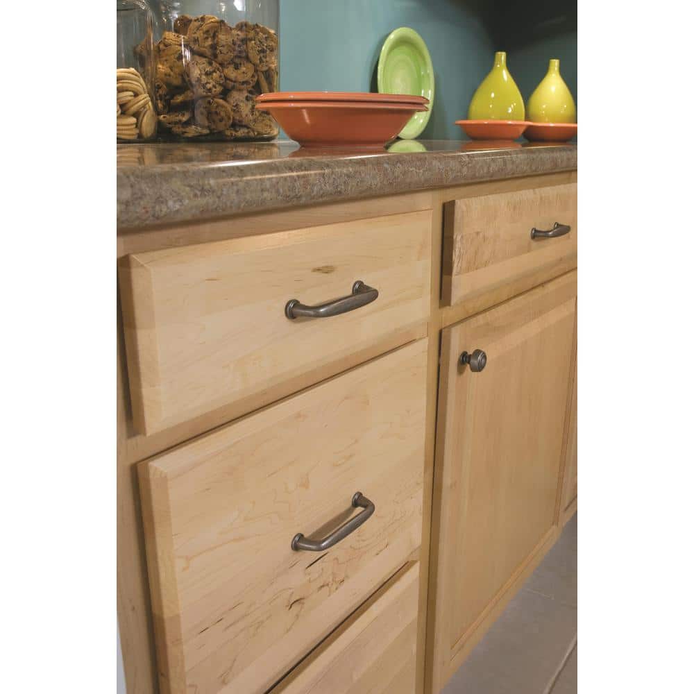 Weathered Nickel Round Cabinet Knob with Mounting Hardware