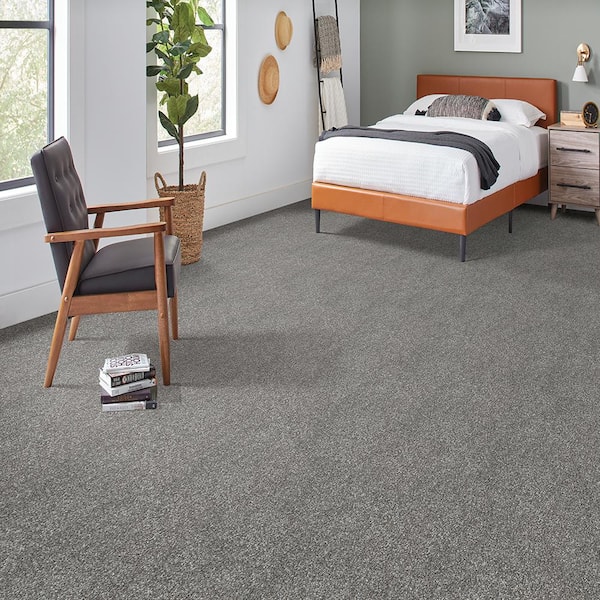 Denfort - Cavern - Gray 70 oz. Triexta Texture Installed Carpet